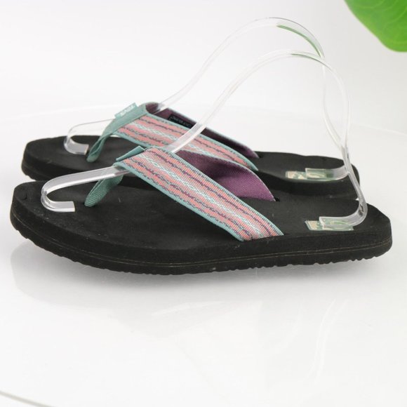 Teva Women Mush Sandal Slide Flip Flop Size 8 Thong Comfy Sage Green Purple Shoe - Picture 8 of 12